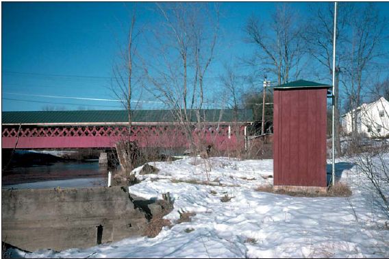 Figure 1. Photograph showing the stream-gaging station at Ashuelot River in West Swanzey, N.H.