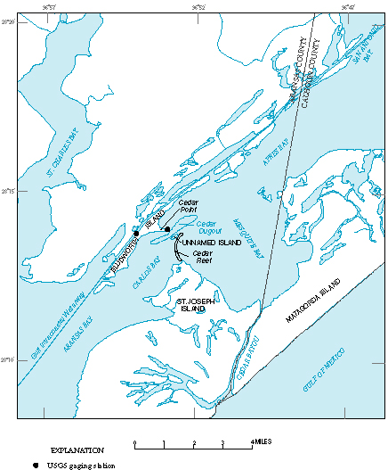 Figure 2. Map showing study area, San Antonio Bay and Aransas Bay.
