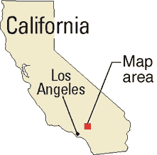Location map showing Antelope Valley, California.