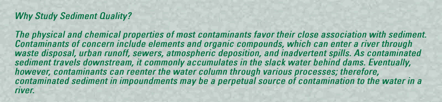 Why Study Sediment Quality? - rocks in the background of an explanation