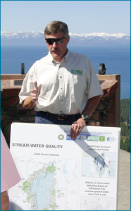 Photo of USGS scientist at Lake Tahoe
